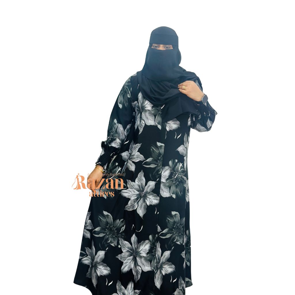 Modesty printed abaya