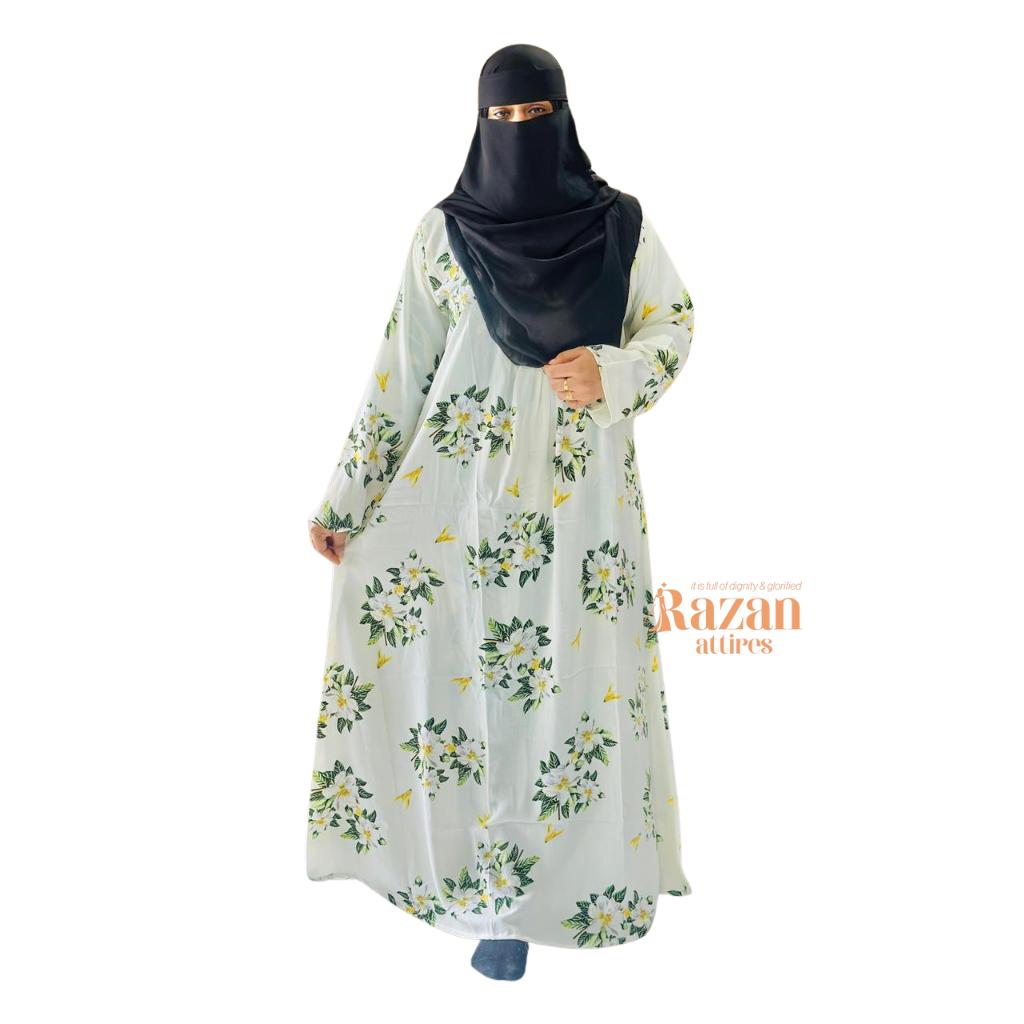Modesty printed abaya