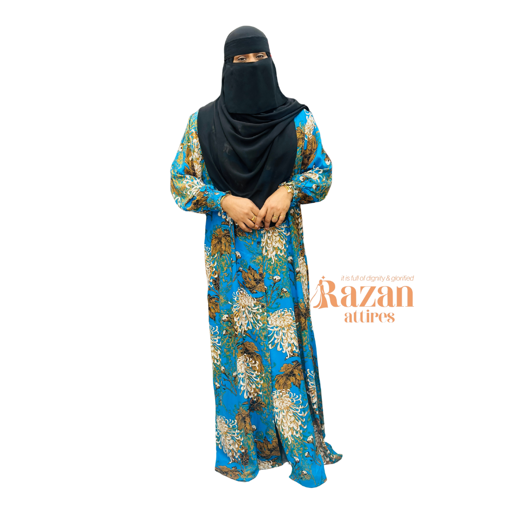 Modesty printed abaya