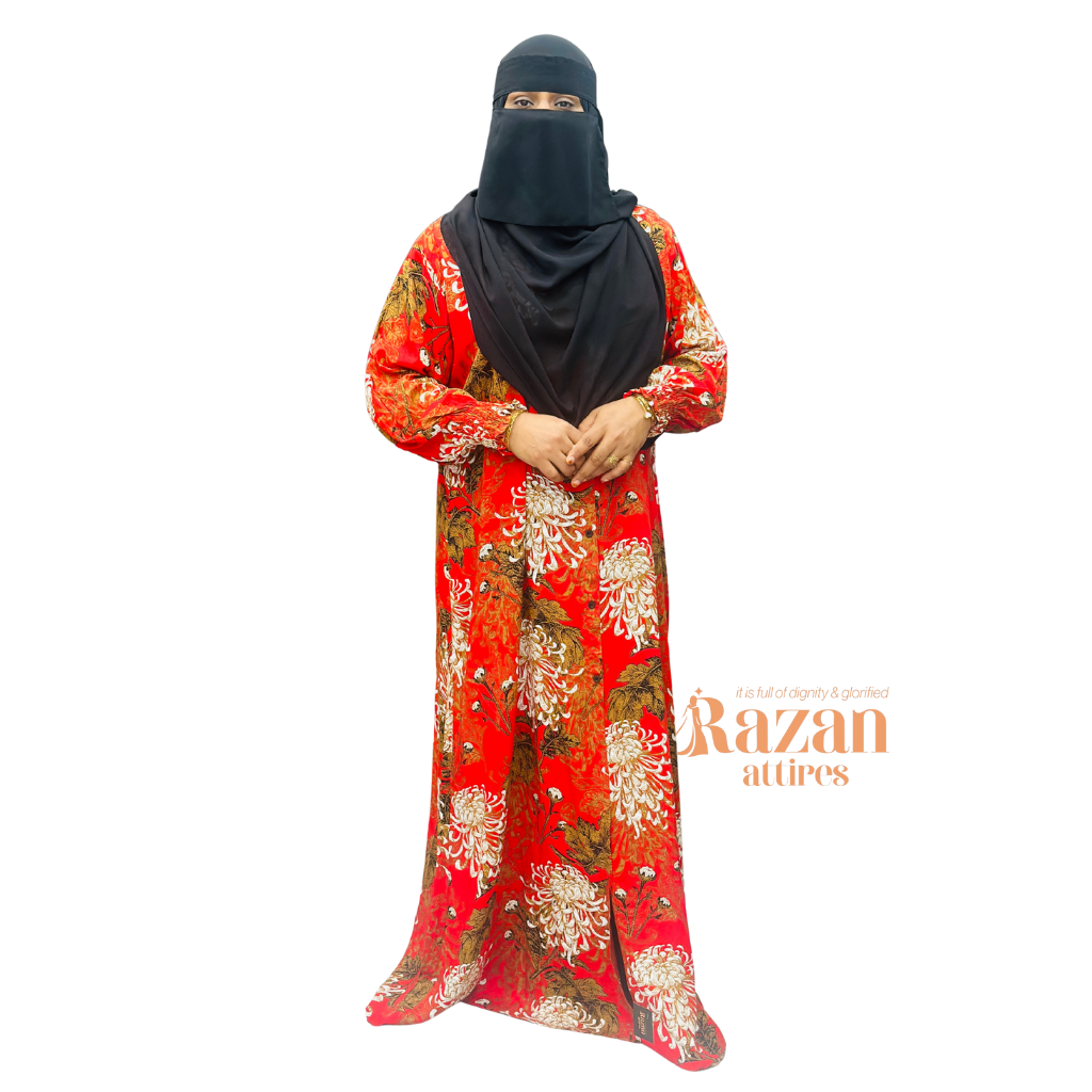 Modesty printed abaya