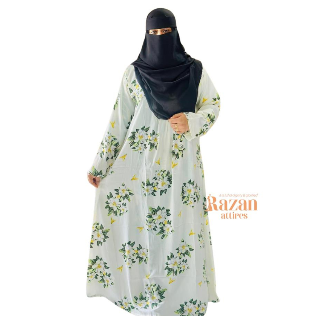 Modesty printed abaya