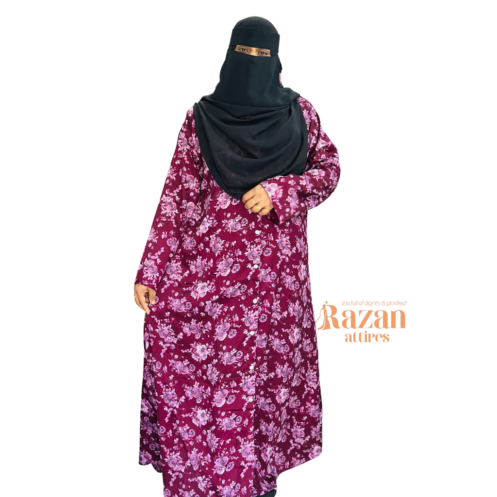 Modesty printed abaya