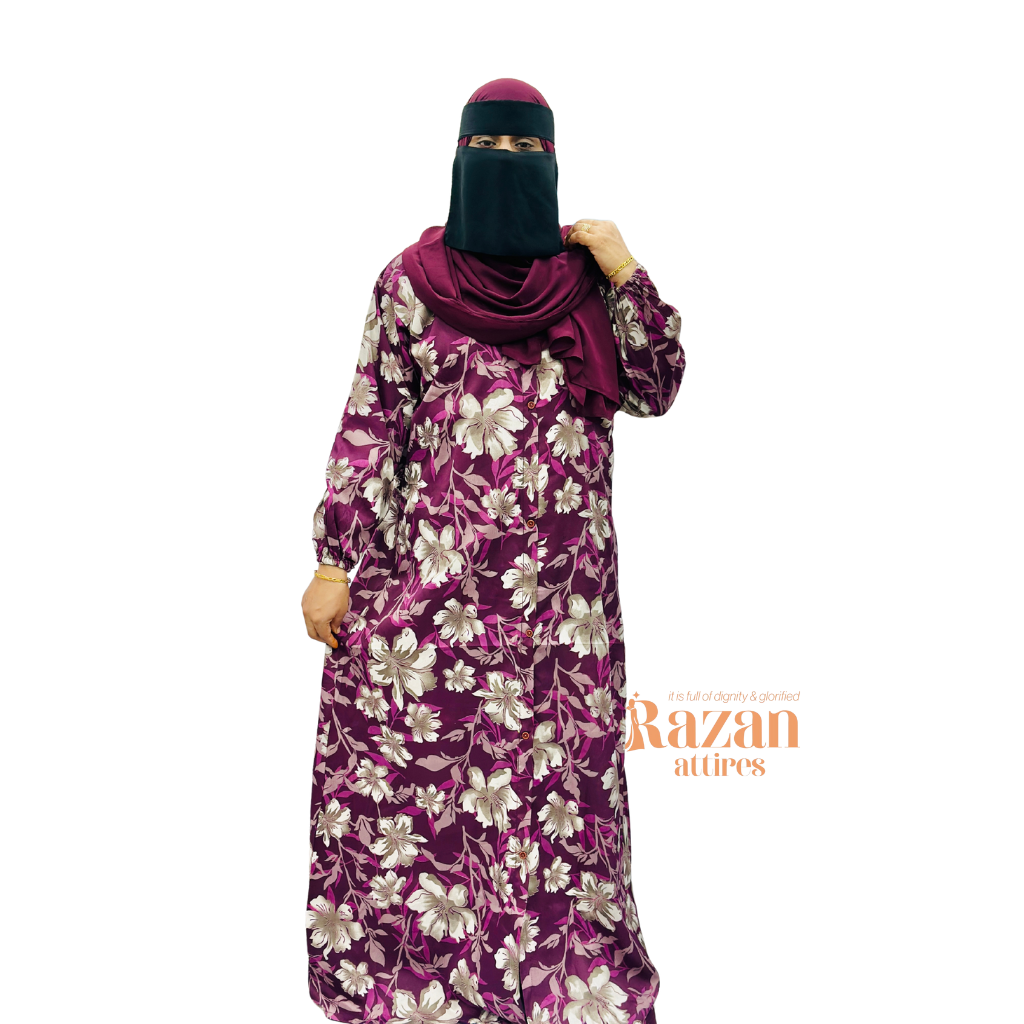 Modesty printed abaya