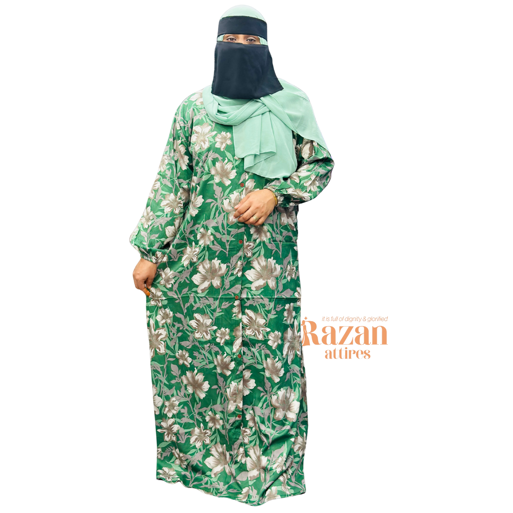Modesty printed abaya