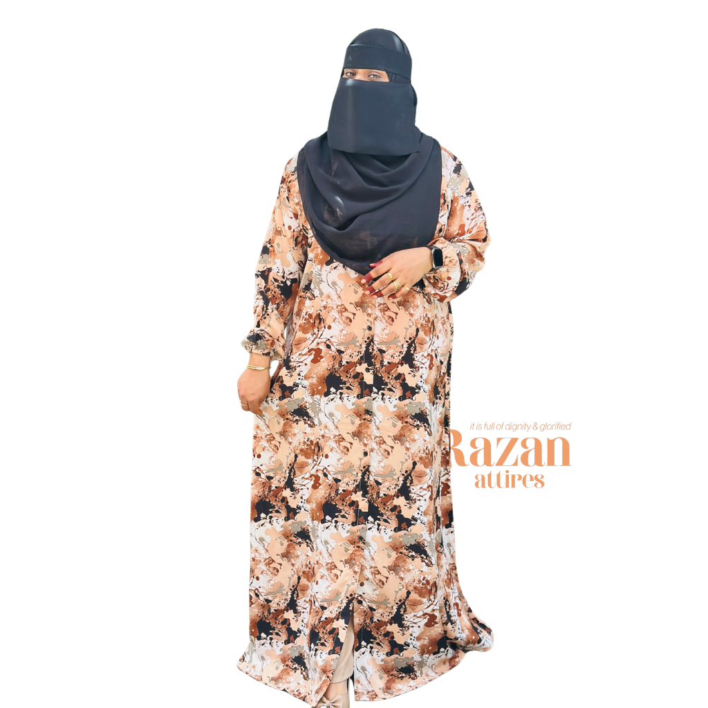 Modesty printed abaya