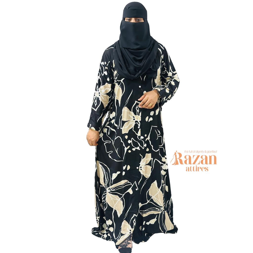 Modesty printed abaya