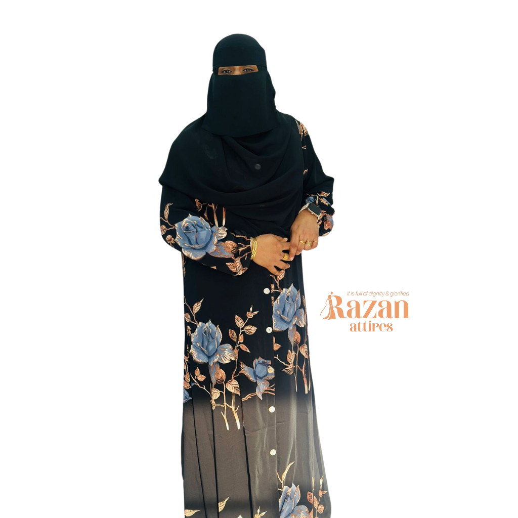 Modesty printed abaya