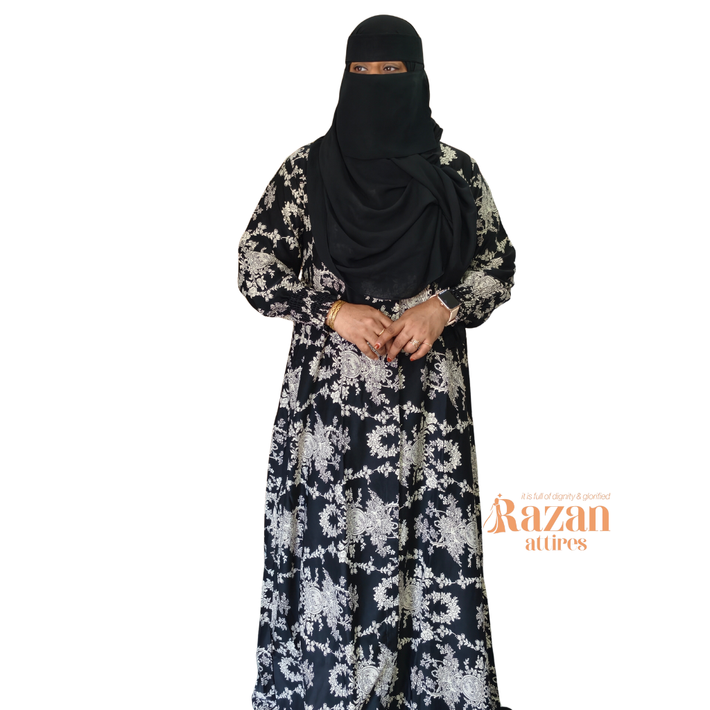 Modesty printed abaya