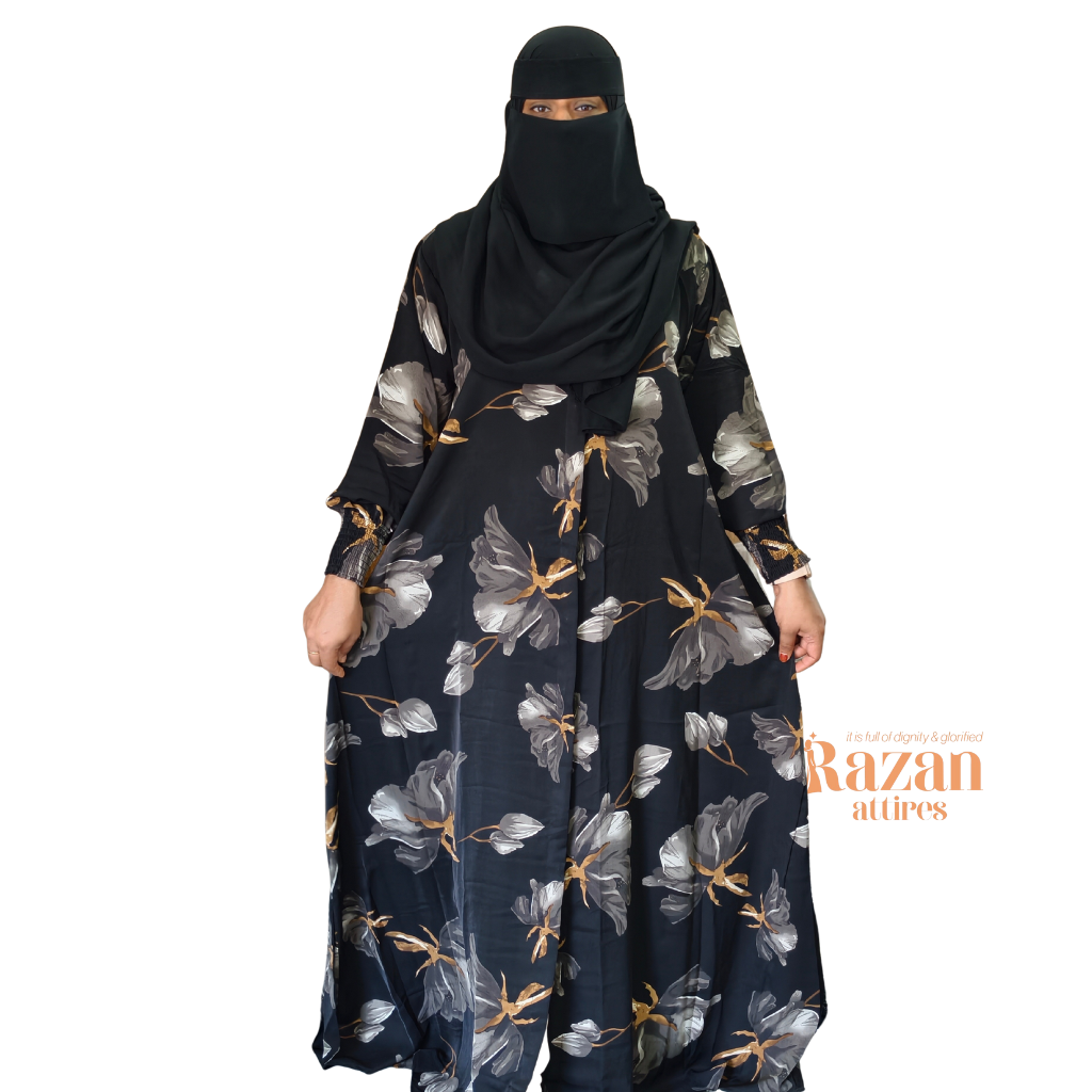 Modesty printed abaya