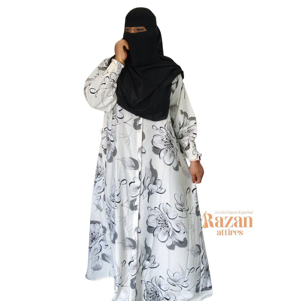 Modesty printed abaya
