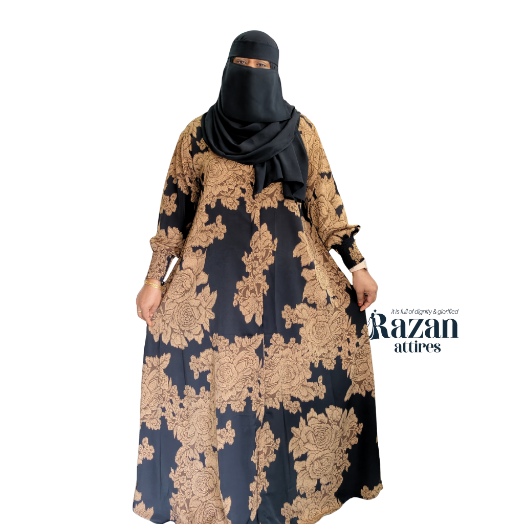 Modesty printed abaya