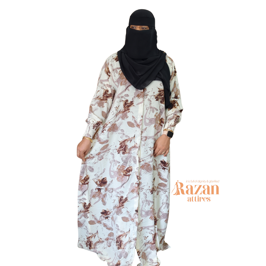 Modesty printed abaya